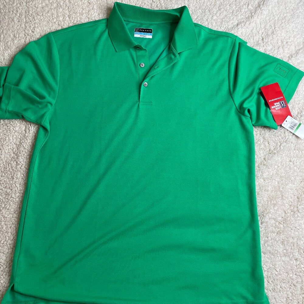 PGA Tour Airflux green golf shirt Size Large - New with tags